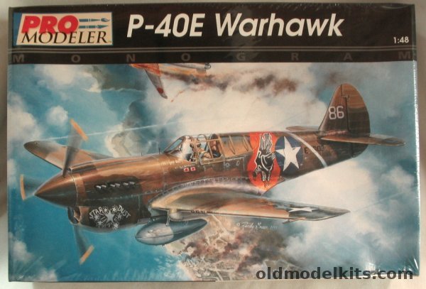 Monogram 1/48 Curtiss P-40E Warhawk Pro Modeler Issue - RAAF or USAAF, 5921 plastic model kit